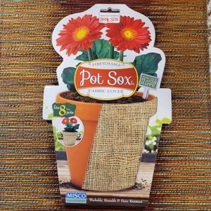 2 Pot Sox Stretchable Fabric Planter Cover to Cover Flower Pots 8-10inch